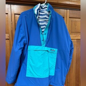 Men's Reversible Blue and Teal Pullover Jacket